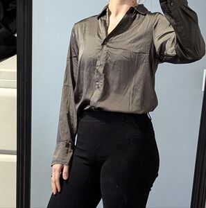 H&M Chic Satin Button-Up Shirt
